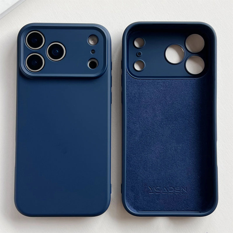Flat Liquid Premium Soft Silicone iPhone Case-Exoticase-For iPhone 17 Pro Max-Dark Blue-Exoticase