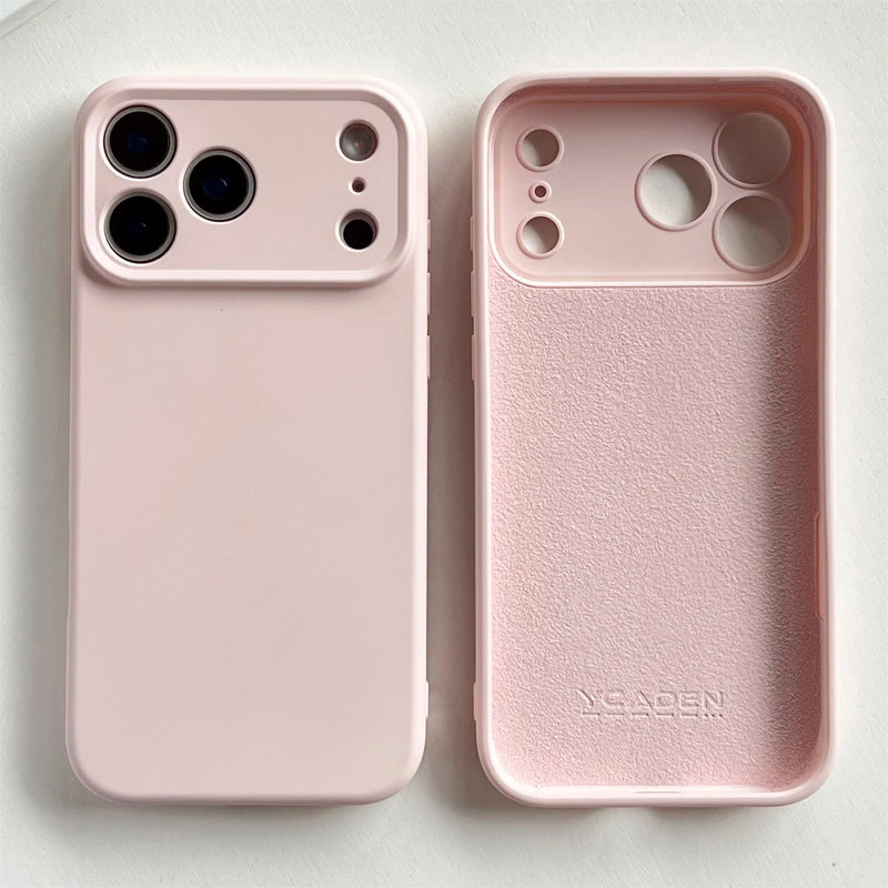 Flat Liquid Premium Soft Silicone iPhone Case-Exoticase-For iPhone 17 Pro Max-Pink-Exoticase