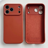Flat Liquid Premium Soft Silicone iPhone Case-Exoticase-For iPhone 17 Pro Max-Rust Orange-Exoticase