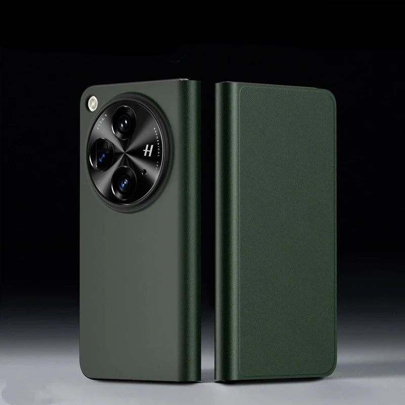 Flip Leather Shockproof Cover For OnePlus Open-Exoticase-For OnePlus Open-Green-