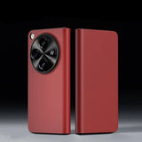 Flip Leather Shockproof Cover For OnePlus Open-Exoticase-For OnePlus Open-Red-