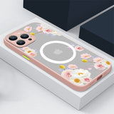 Floral Bloom Matte MagSafe iPhone Case-Exoticase-For iPhone 15 Pro Max-Pink-