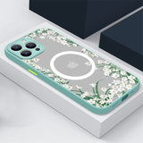 Floral Bloom Matte MagSafe iPhone Case-Exoticase-For iPhone 15 Pro Max-Green-