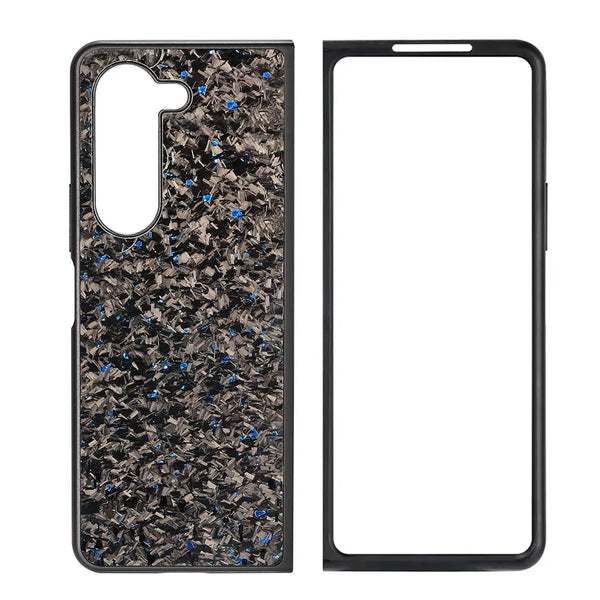 Forged Carbon Flakes Samsung Z Fold Case-Exoticase-For Galaxy Z Fold 5-Blue-Exoticase