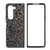 Forged Carbon Flakes Samsung Z Fold Case-Exoticase-For Galaxy Z Fold 5-Blue-Exoticase