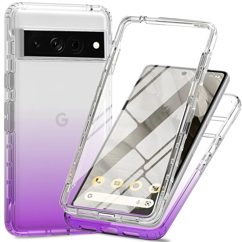 Front and Back Dual Tier Google Pixel Protector-Exoticase-For Pixel 8 Pro-Purple-