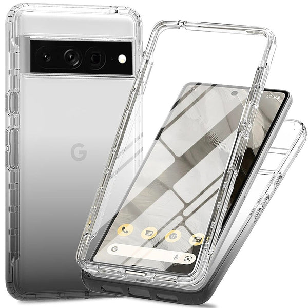 Front and Back Dual Tier Google Pixel Protector-Exoticase-For Pixel 8 Pro-Black-