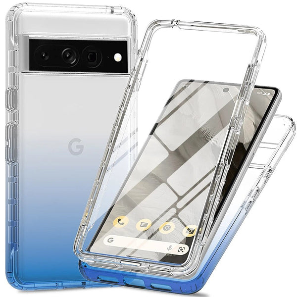 Front and Back Dual Tier Google Pixel Protector-Exoticase-For Pixel 8 Pro-Blue-