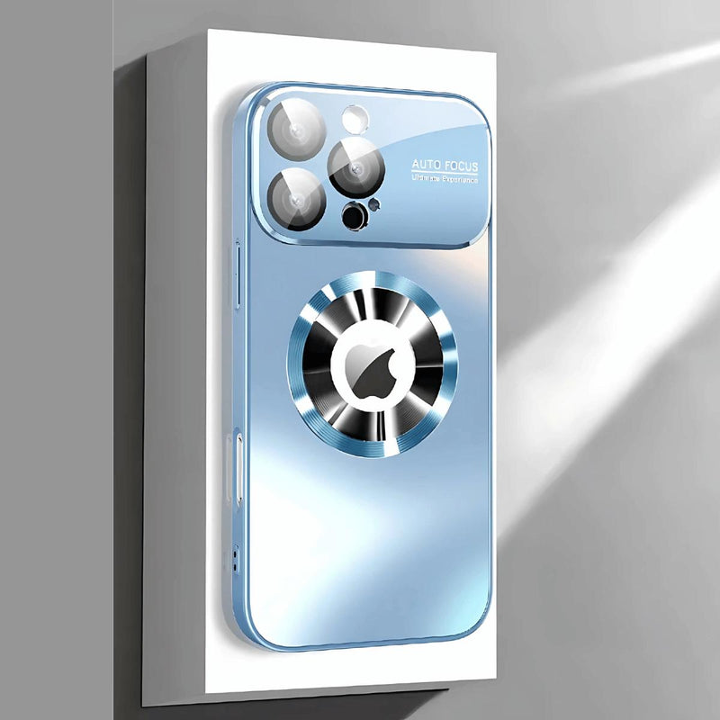 FrostMatte Full Glass Lens Logo Cut iPhone Case-Exoticase-For iPhone 16 Pro Max-Light Blue-Exoticase