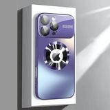 FrostMatte Full Glass Lens Logo Cut iPhone Case-Exoticase-For iPhone 16 Pro Max-Purple-Exoticase