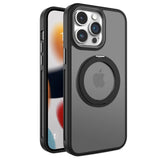Frosted Back Mesh Sides iPhone Case with Ring-Exoticase-For iPhone 15 Pro Max-Black-Exoticase