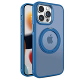 Frosted Back Mesh Sides iPhone Case with Ring-Exoticase-For iPhone 15 Pro Max-Blue-Exoticase