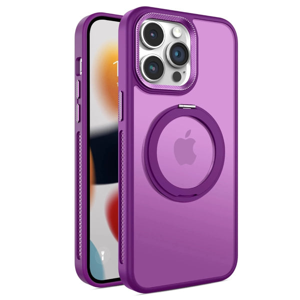 Frosted Back Mesh Sides iPhone Case with Ring-Exoticase-For iPhone 15 Pro Max-Purple-Exoticase