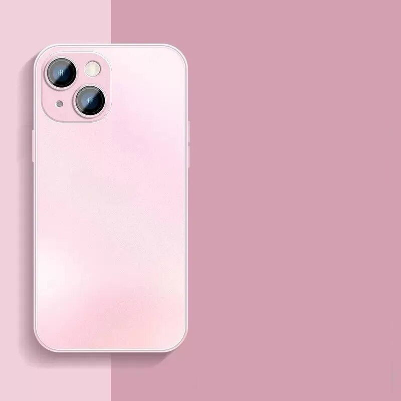 Frosted Glass Apple iPhone Case-Exoticase-For iPhone 15 Pro Max-Bright Pink-