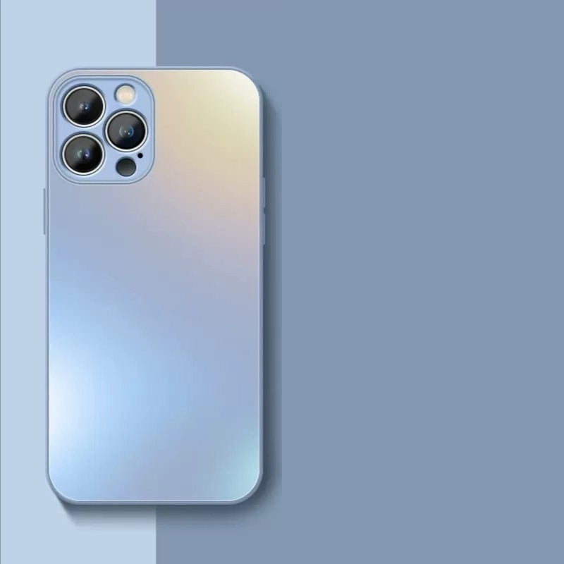 Frosted Glass Apple iPhone Case-Exoticase-For iPhone 15 Pro Max-Far Peak Blue-