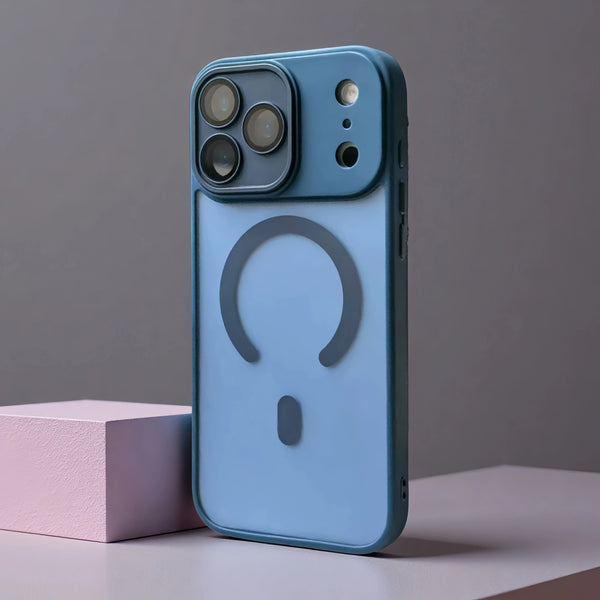 Frosted Magnetic Full Lens Cover iPhone Case-Exoticase-iPhone 17 Pro Max-Blue-Exoticase