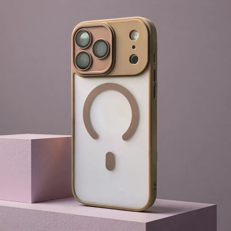 Frosted Magnetic Full Lens Cover iPhone Case-Exoticase-iPhone 17 Pro Max-Desert Gold-Exoticase