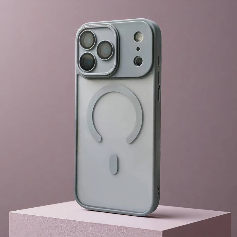 Frosted Magnetic Full Lens Cover iPhone Case-Exoticase-iPhone 17 Pro Max-Gray-Exoticase