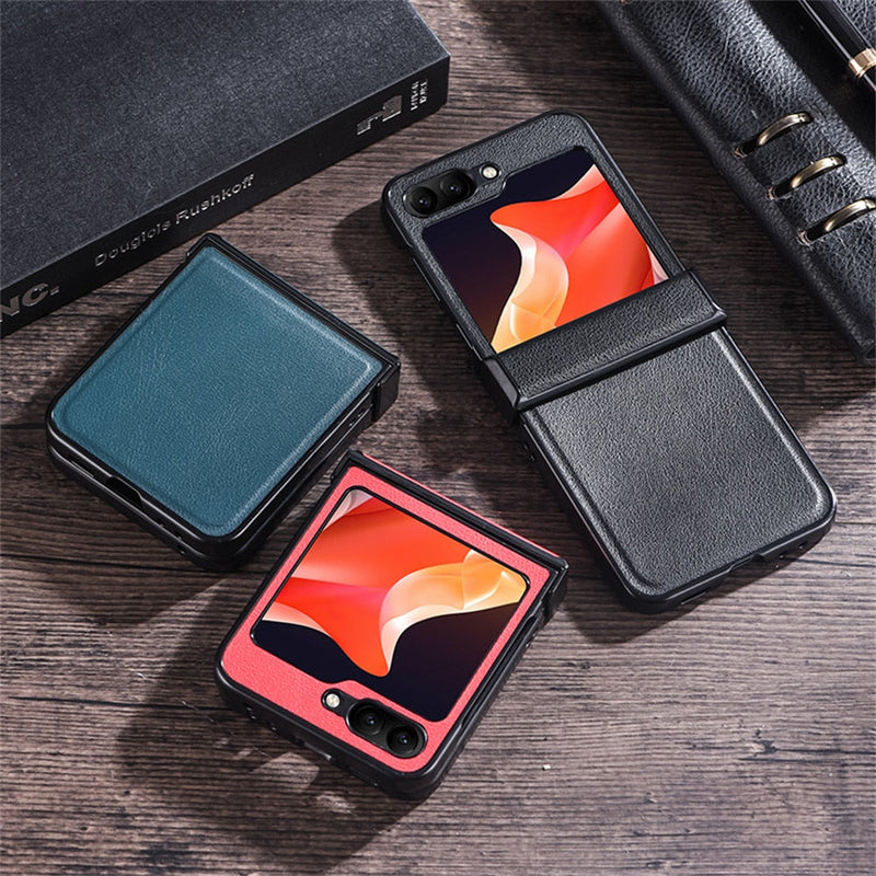 Full Protection PU Leather Samsung Z Flip Case-Exoticase-