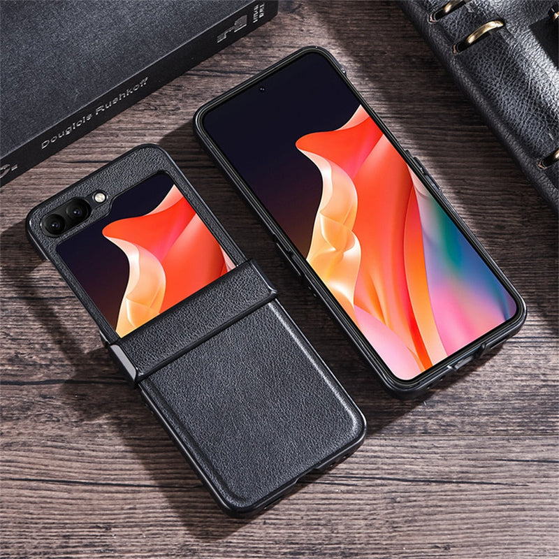 Full Protection PU Leather Samsung Z Flip Case-Exoticase-
