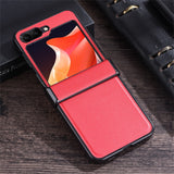 Full Protection PU Leather Samsung Z Flip Case-Exoticase-For Samsung Z Flip 5-red-Exoticase