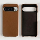 Genuine Cowhide Leather Google Pixel Phone Case-Pixel 7 Cases-Exoticase-For Pixel 9 Pro XL-Brown-Exoticase
