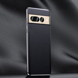 Genuine Cowhide Leather Plated Sides Google Pixel Case - Exoticase - For Pixel 8 Pro / Black