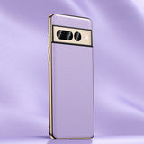 Genuine Cowhide Leather Plated Sides Google Pixel Case - Exoticase - For Pixel 8 Pro / Purple