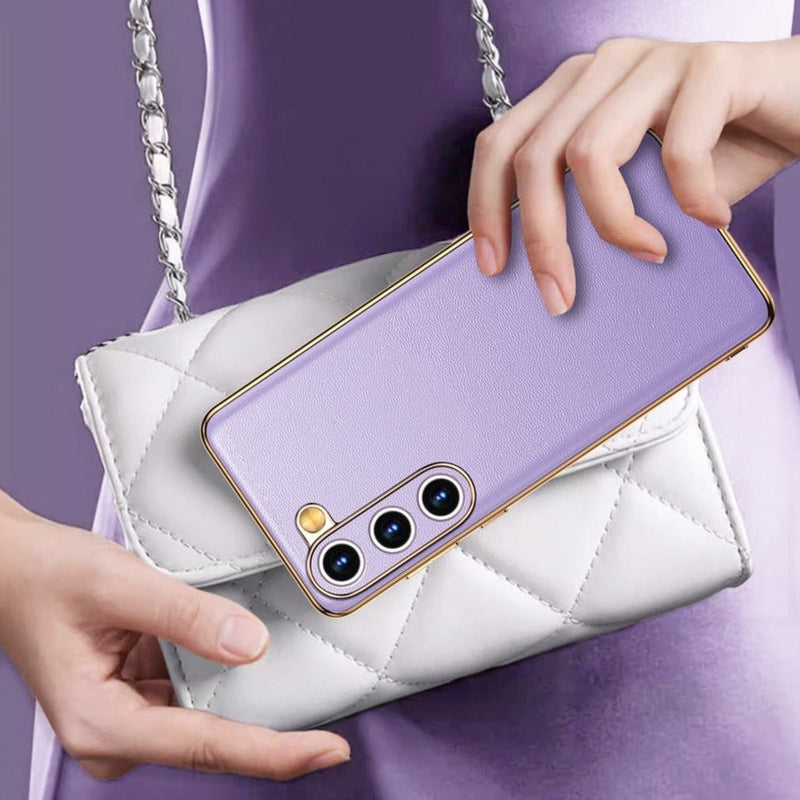 Genuine Cowhide Leather Plated Sides Samsung Case-Exoticase-