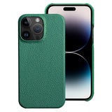 Genuine Cowhide Leather iPhone Case-Exoticase-For iPhone 15 Pro Max-Green-