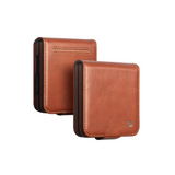 Genuine Leather Premium Flip Wallet Samsung Case-Exoticase-Samsung Z Flip 8-Light Brown-Exoticase