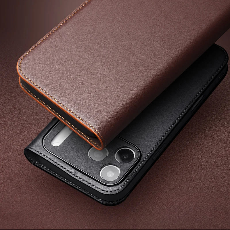 Genuine Leather Premium Flip Wallet iPhone Case-Exoticase-Exoticase