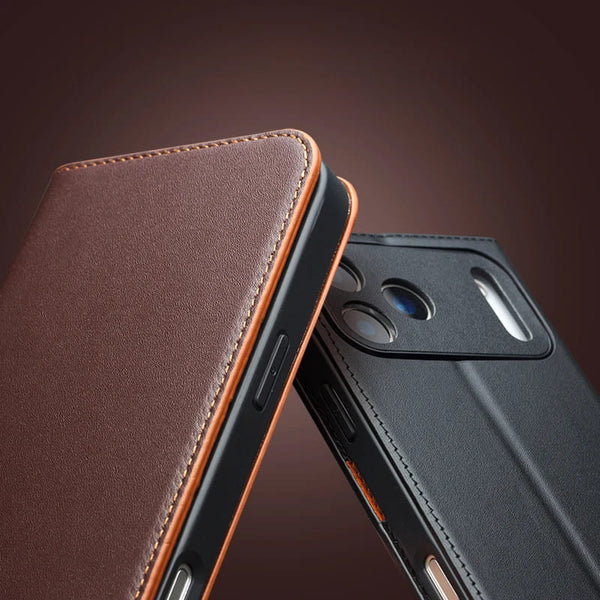 Genuine Leather Premium Flip Wallet iPhone Case-Exoticase-Exoticase