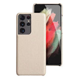 Genuine Leather Samsung Galaxy Case-Exoticase-For Samsung S23 Ultra-Beige-