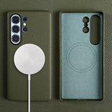 Genuine Leather Samsung Galaxy Case-Exoticase-For Samsung S25 Ultra-Green-Exoticase