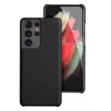 Genuine Leather Samsung Galaxy Case-Exoticase-For Samsung S23 Ultra-Black-