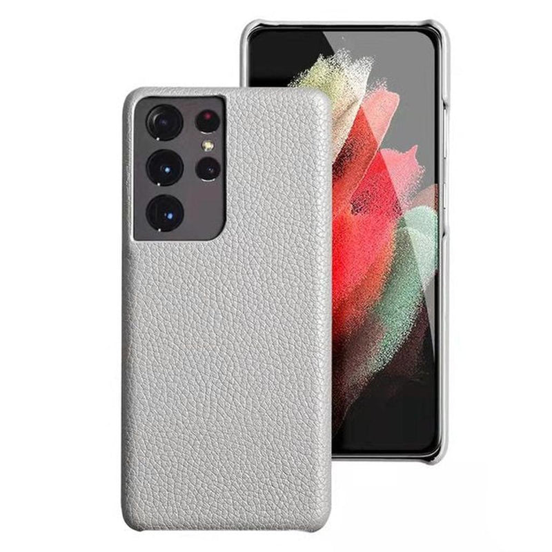 Genuine Leather Samsung Galaxy Case-Exoticase-For Samsung S23 Ultra-Gray-