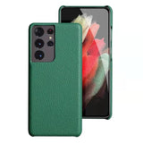 Genuine Leather Samsung Galaxy Case-Exoticase-For Samsung S23 Ultra-Green-