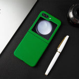 Genuine Leather Samsung Galaxy Z Flip Case-Exoticase-Samsung Z Flip 5-Leafy Green-