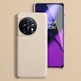 Genuine Litchi Grain Leather OnePlus Case-Exoticase-For Oneplus 11R-Beige-