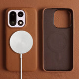 Genuine Litchi Grain Leather OnePlus Case-Exoticase-For OnePlus 15-Brown-Exoticase