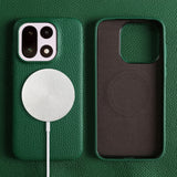 Genuine Litchi Grain Leather OnePlus Case-Exoticase-For OnePlus 15-Green-Exoticase