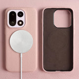 Genuine Litchi Grain Leather OnePlus Case-Exoticase-For OnePlus 15-Pink-Exoticase