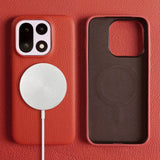Genuine Litchi Grain Leather OnePlus Case-Exoticase-For OnePlus 15-Red-Exoticase