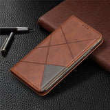 Geometric Leather Flip Wallet iPhone Case-Exoticase-Exoticase