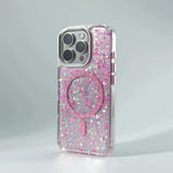 GlitzGlam Glitter Foils Dazzling iPhone Case-Exoticase-For iPhone 16 Pro Max-Rose Red-Exoticase