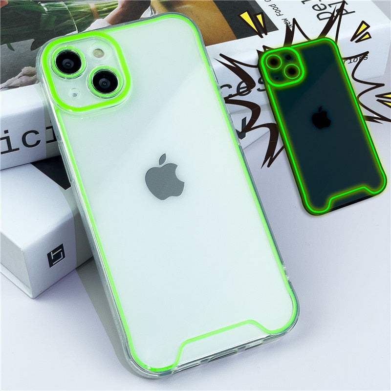 Glow In The Dark Luminous Transparent iPhone Case-Exoticase-For iPhone 15 Pro Max-Green-