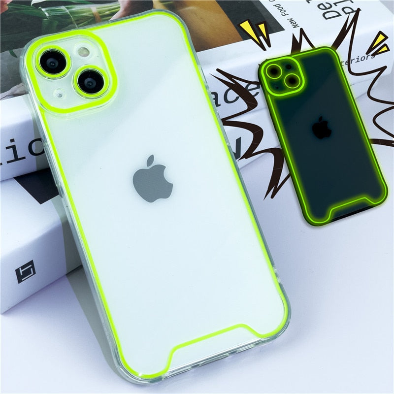 Glow In The Dark Luminous Transparent iPhone Case-Exoticase-For iPhone 15 Pro Max-Yellow-