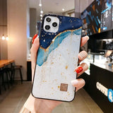 Gold Sprinkle Abstract Blue iPhone Case-Exoticase-For iPhone 13 Pro Max-B-