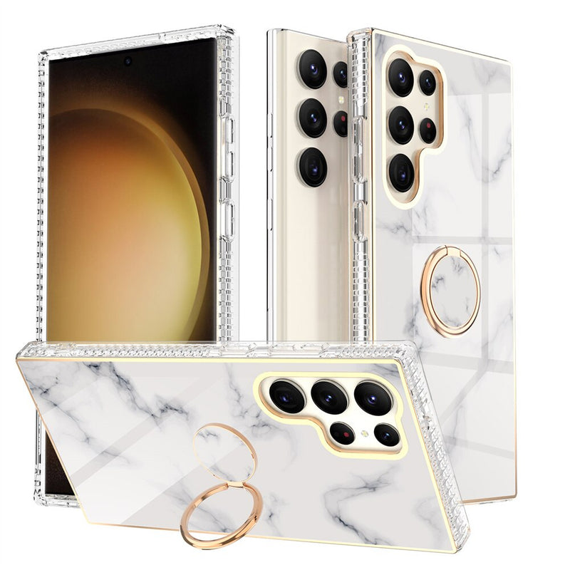 Gradient Marble With Ring Holder Case For Samsung Galaxy-Exoticase-